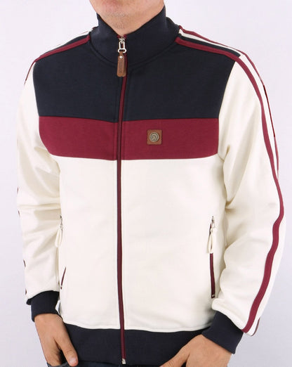 Trojan – Trainingsjacke mit Doppelstreifen in Creme