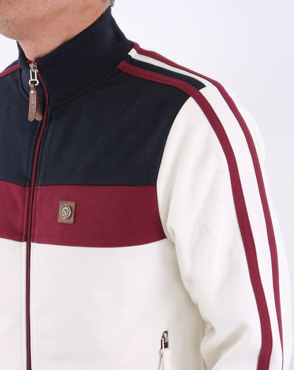 Trojan – Trainingsjacke mit Doppelstreifen in Creme