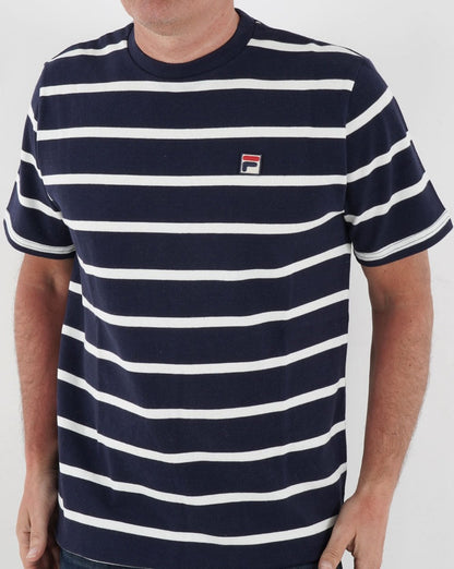 Fila Vintage Stripe T-Shirt Marineblau/Off-Weiß