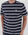 Fila Vintage Stripe T Shirt Navy/Off White