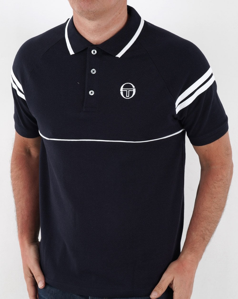 Sergio Tacchini Orion Poloshirt Marineblau/Weiß