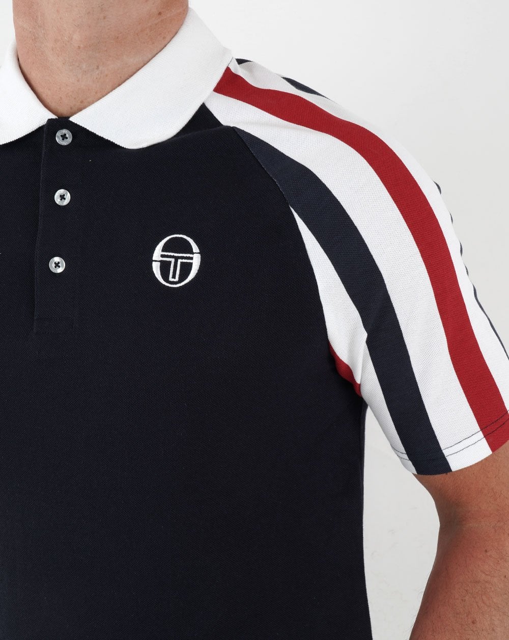 Sergio Tacchini Blow Poloshirt Marineblau/Weiß/Rot