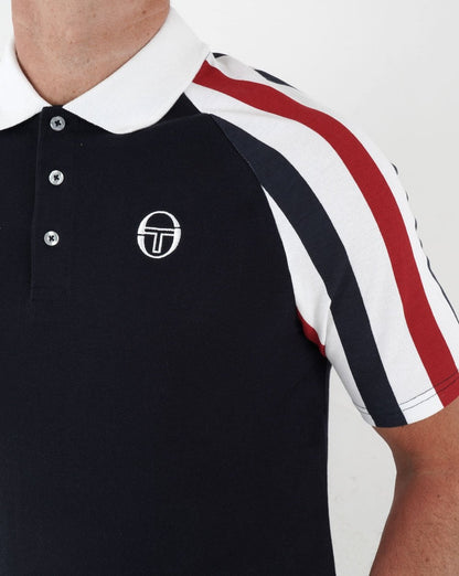 Sergio Tacchini Blow Poloshirt Marineblau/Weiß/Rot