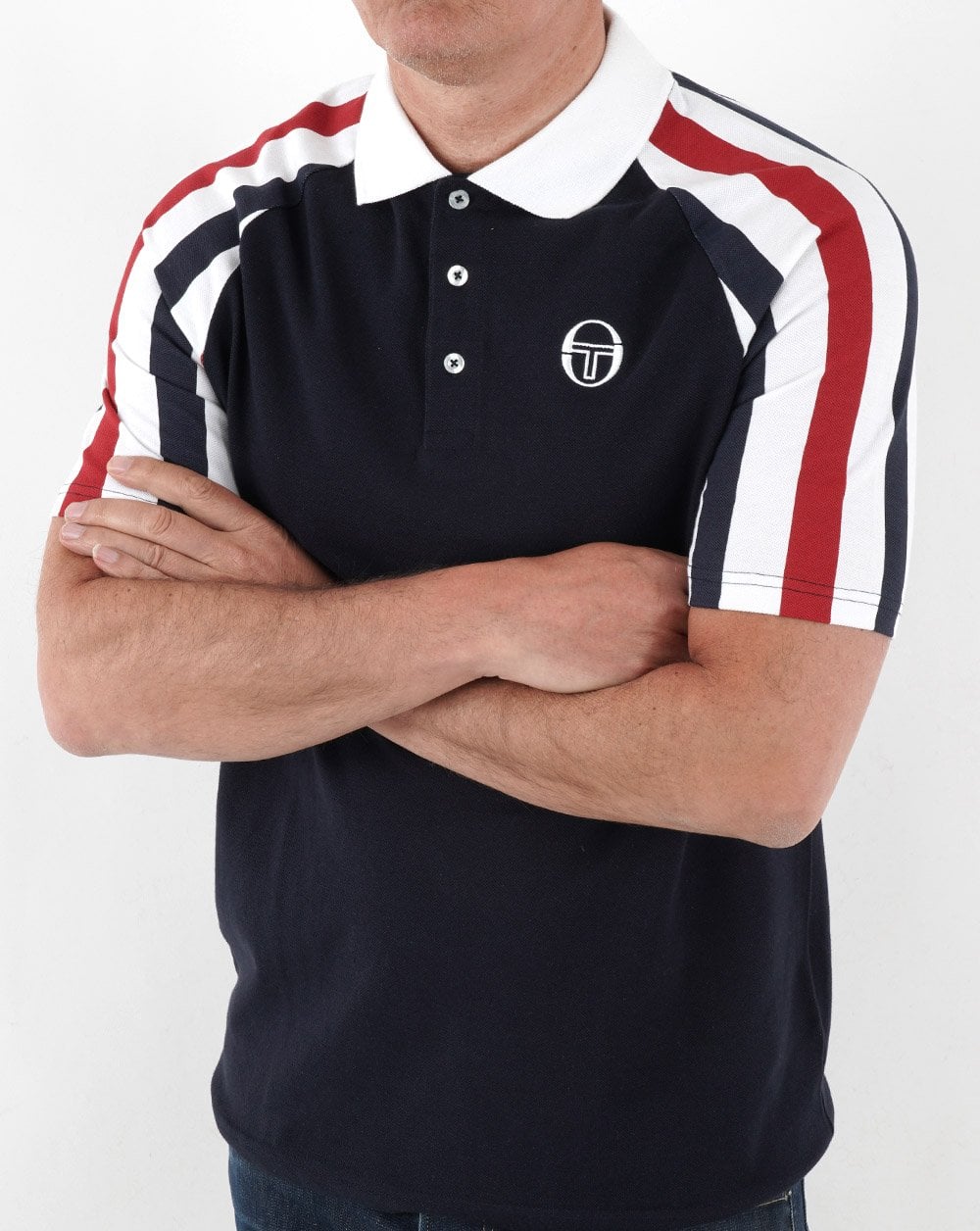 Sergio Tacchini Blow Poloshirt Marineblau/Weiß/Rot