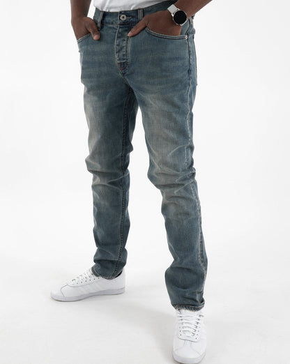 Pretty Green Erwood Slim Fit Jeans Hellblau