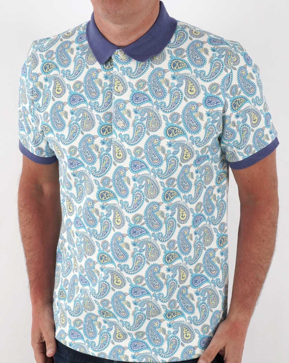 Pretty Green Campbell Paisley Poloshirt, Mehrfarbig
