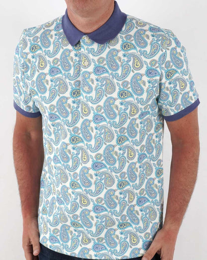 Pretty Green Campbell Paisley Poloshirt, Mehrfarbig