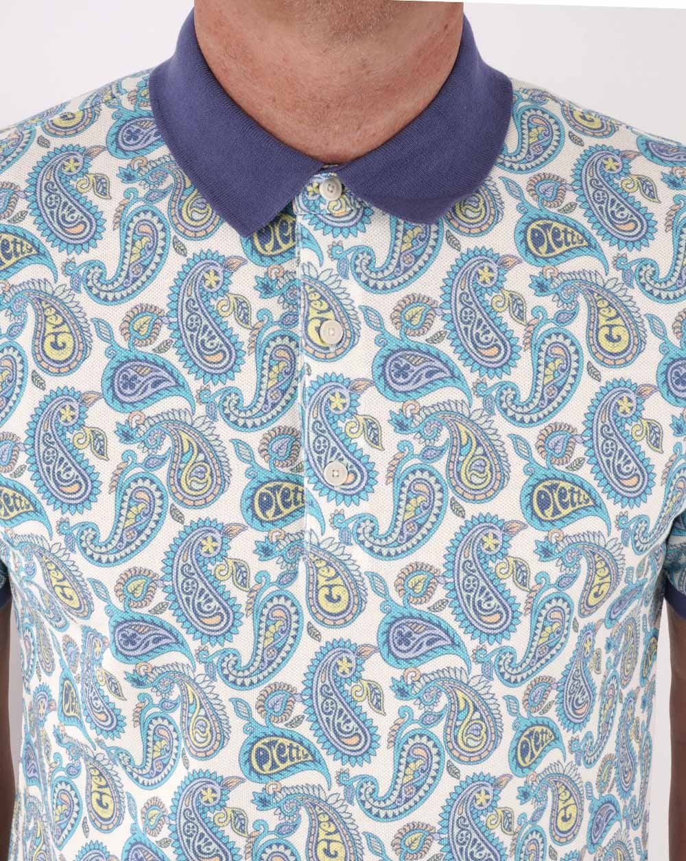 Pretty Green Campbell Paisley Poloshirt, Mehrfarbig