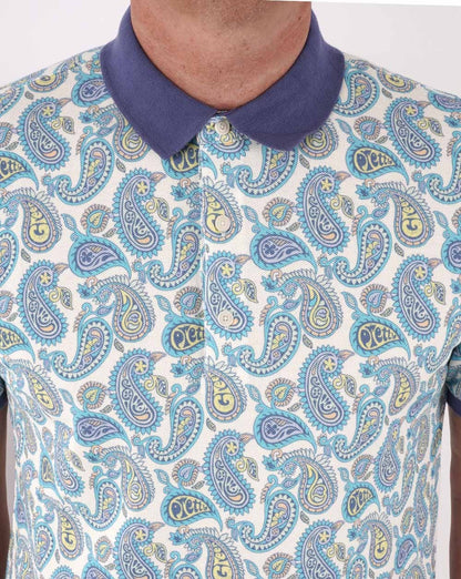 Pretty Green Campbell Paisley Poloshirt, Mehrfarbig