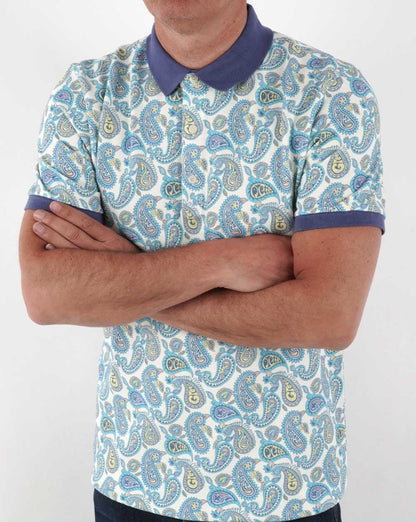 Pretty Green Campbell Paisley Poloshirt, Mehrfarbig