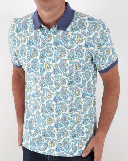 Pretty Green Campbell Paisley Poloshirt, Mehrfarbig