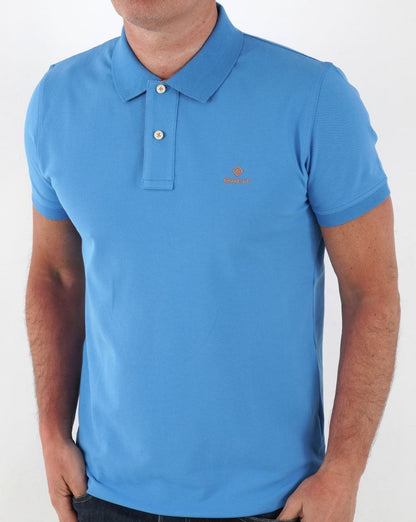 Gant Contrast Collar S/s Rugger Königsblau