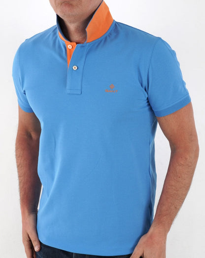 Gant Contrast Collar S/s Rugger Königsblau
