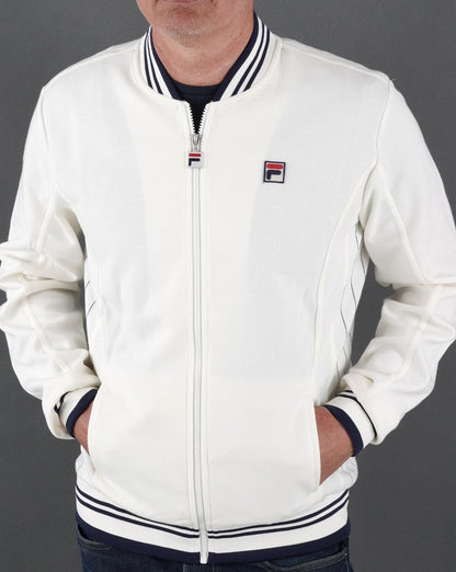Fila Vintage Settanta 2 Track Top in gebrochenem Weiß/Marineblau