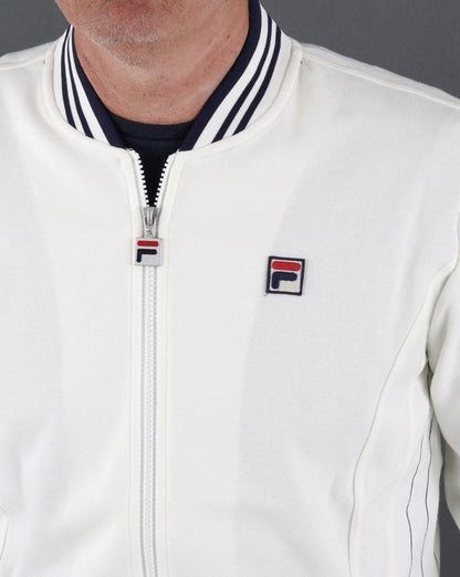 Fila Vintage Settanta 2 Track Top in gebrochenem Weiß/Marineblau