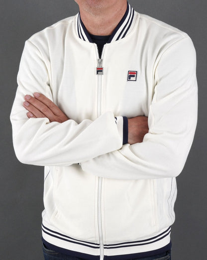 Fila Vintage Settanta 2 Track Top in gebrochenem Weiß/Marineblau