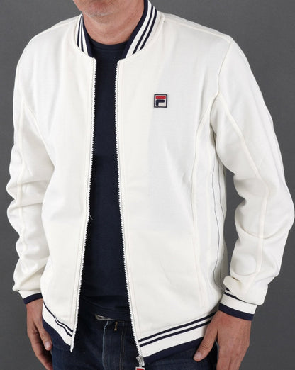 Fila Vintage Settanta 2 Track Top in gebrochenem Weiß/Marineblau