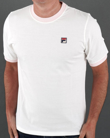 Fila Vintage Ringer T-Shirt Off White/Pink