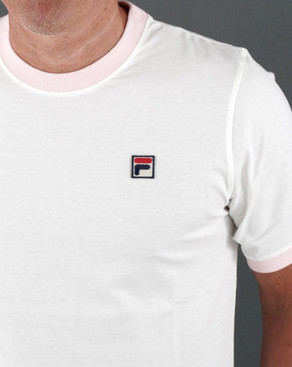 Fila Vintage Ringer T-Shirt Off White/Pink