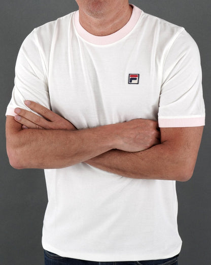 Fila Vintage Ringer T-Shirt Off White/Pink