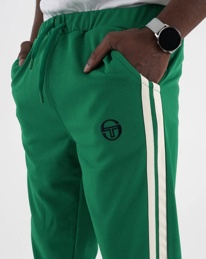 Sergio Tacchini 2-Streifen-Trainingshose Grün/Gardenia