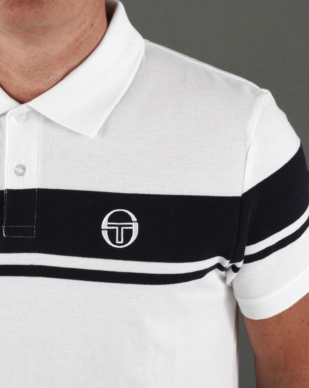 Sergio Tacchini Young Line Poloshirt Weiß/Marineblau