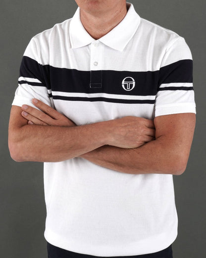 Sergio Tacchini Young Line Poloshirt Weiß/Marineblau