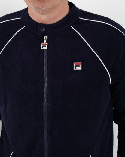 Fila – Vintage-Trainingsoberteil aus Frottee in Marineblau