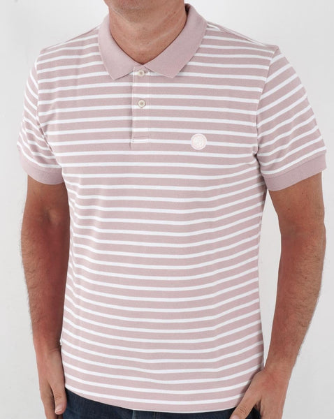 Pretty Green Stripe Polo Shirt Pink