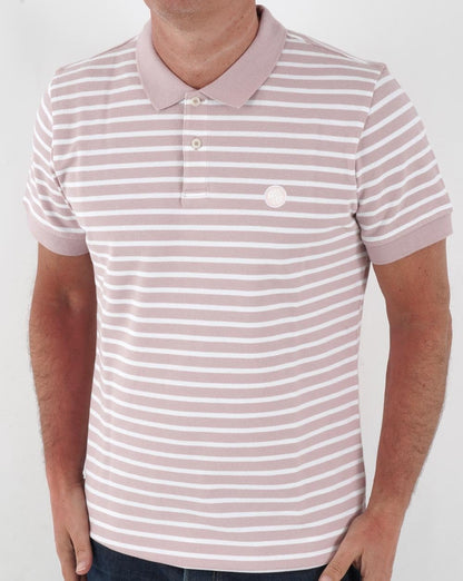 Pretty Green – Gestreiftes Poloshirt in Rosa