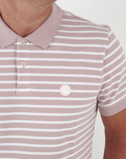 Pretty Green – Gestreiftes Poloshirt in Rosa