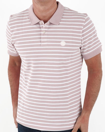 Pretty Green – Gestreiftes Poloshirt in Rosa