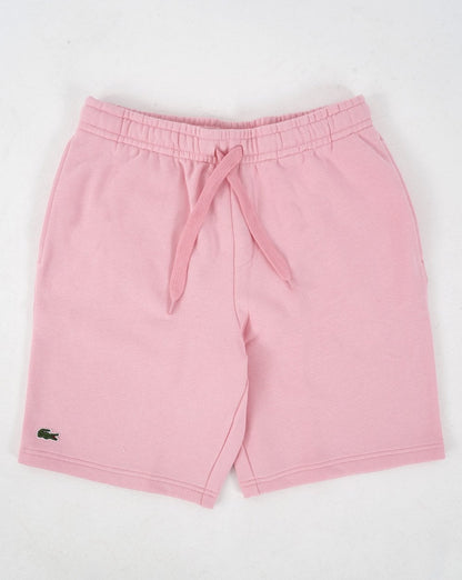 Lacoste – Fleece-Shorts mit Gesäßtasche in Rosa