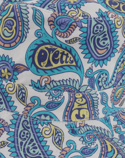 Pretty Green Campbell Wendbare Cricketmütze Paisley Blaugrün