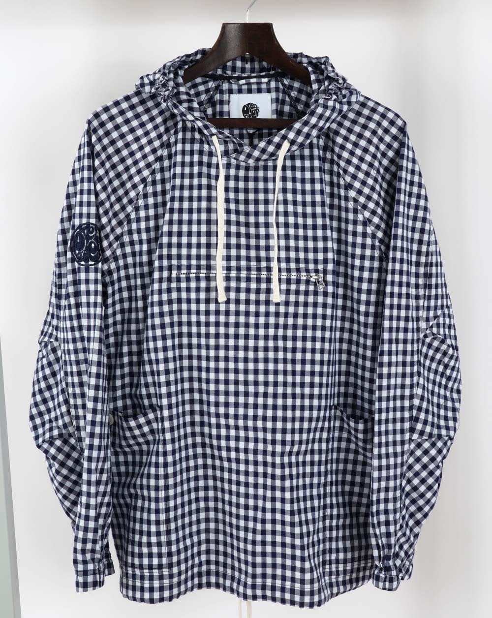 Pretty Green – Ohd – Kitteljacke in Marineblau mit Vichy-Karomuster
