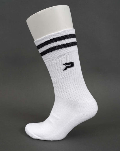 Patrick Twin Stripe Lange Socken, 3er-Pack, Weiß