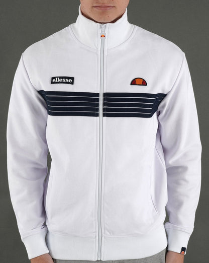 Ellesse – 5-Streifen-Trainingsoberteil, Weiß/Marineblau