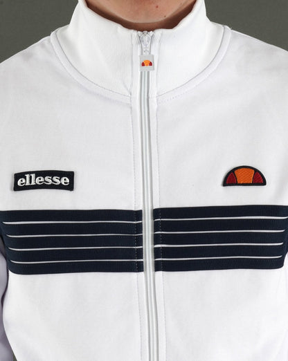 Ellesse – 5-Streifen-Trainingsoberteil, Weiß/Marineblau