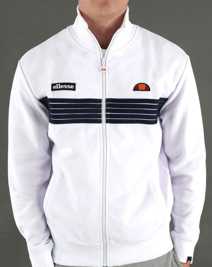 Ellesse – 5-Streifen-Trainingsoberteil, Weiß/Marineblau