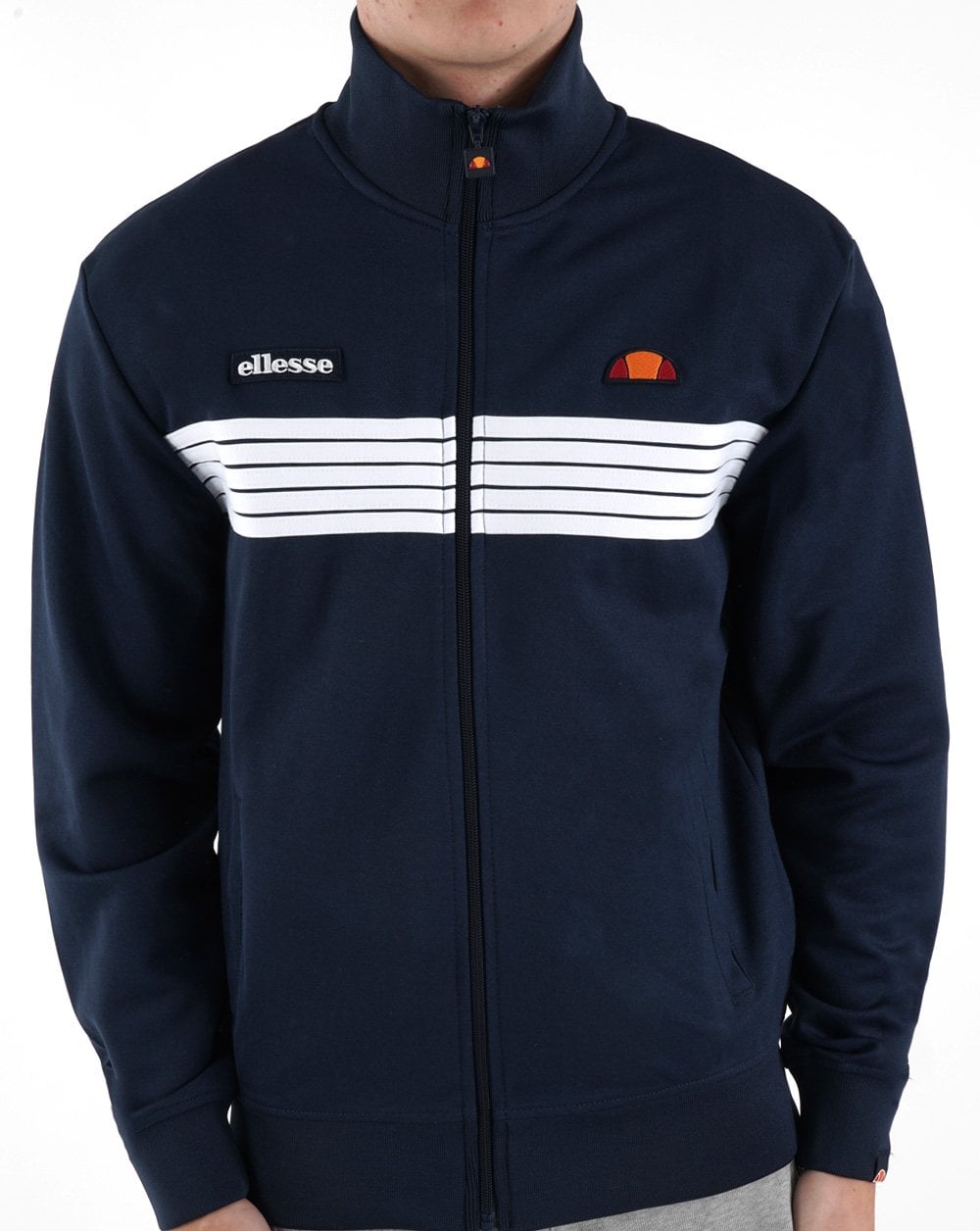 Ellesse 5 Stripe Track Top Navy/White