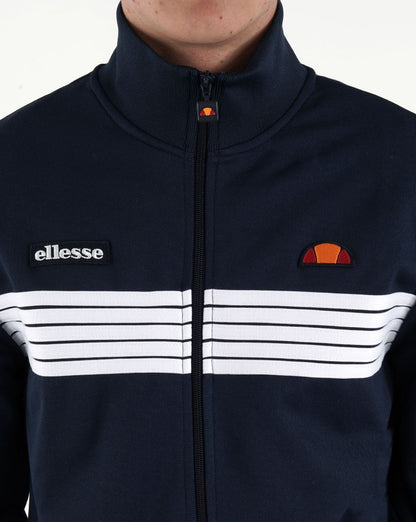 Ellesse – 5-Streifen-Trainingsoberteil, Marineblau/Weiß