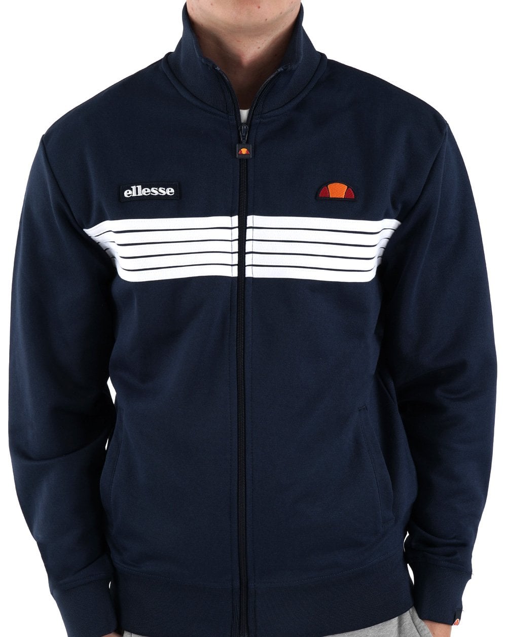 Ellesse 5 Stripe Track Top Navy/White