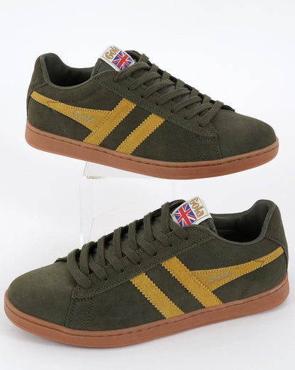 Gola Equipe Wildledertrainer Khaki/Sonne/Gummi