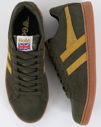 Gola Equipe Wildledertrainer Khaki/Sonne/Gummi