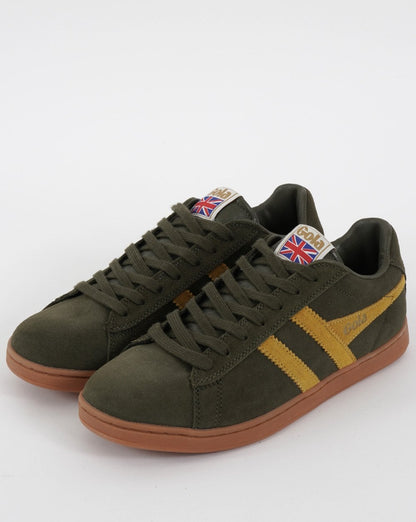 Gola Equipe Wildledertrainer Khaki/Sonne/Gummi