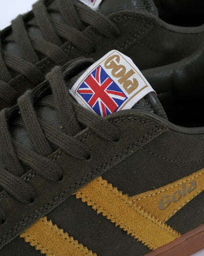 Gola Equipe Wildledertrainer Khaki/Sonne/Gummi