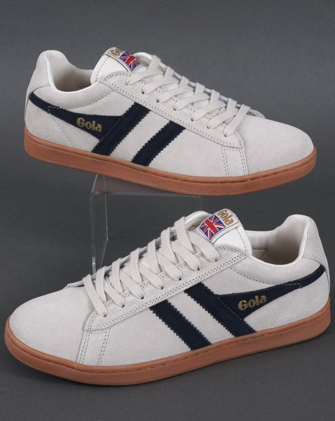 Gola Equipe Suede Trainer Off White/Navy/gum