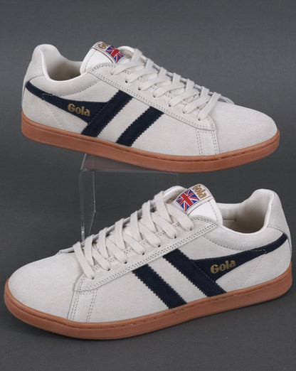 Gola Equipe Wildleder-Sneaker Off White/Marineblau/Gummi