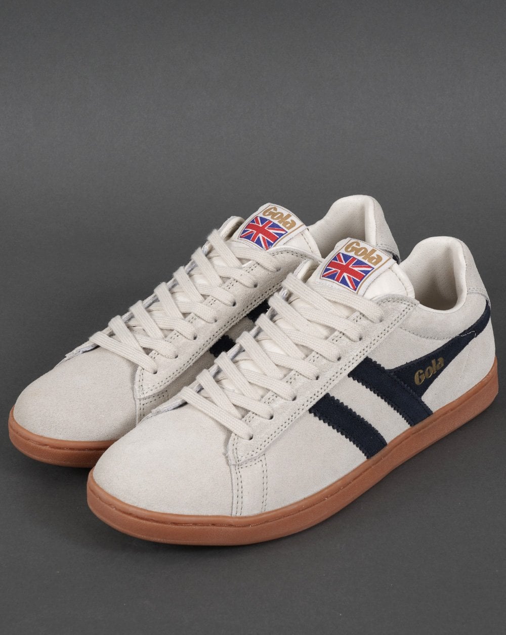 Gola Equipe Wildleder-Sneaker Off White/Marineblau/Gummi
