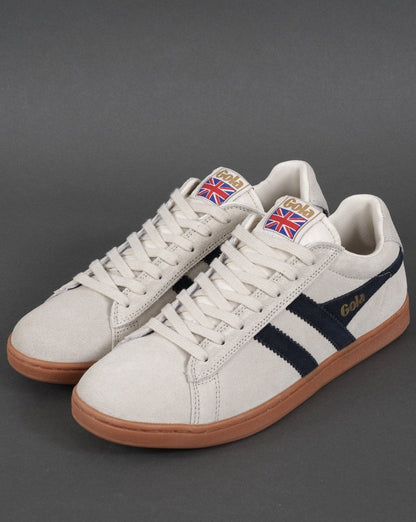 Gola Equipe Wildleder-Sneaker Off White/Marineblau/Gummi